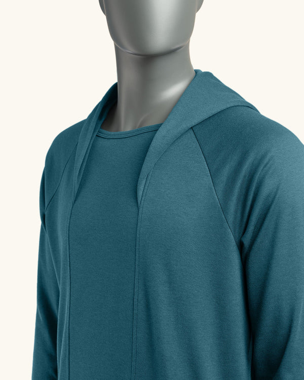 Hooded Long Blue Sweatshirt II - Atelier Odenoir  - Geschlechtsneutrale Kleidung Handmade in Berlin - Gender Neutral Clothing Handmade in Berlin