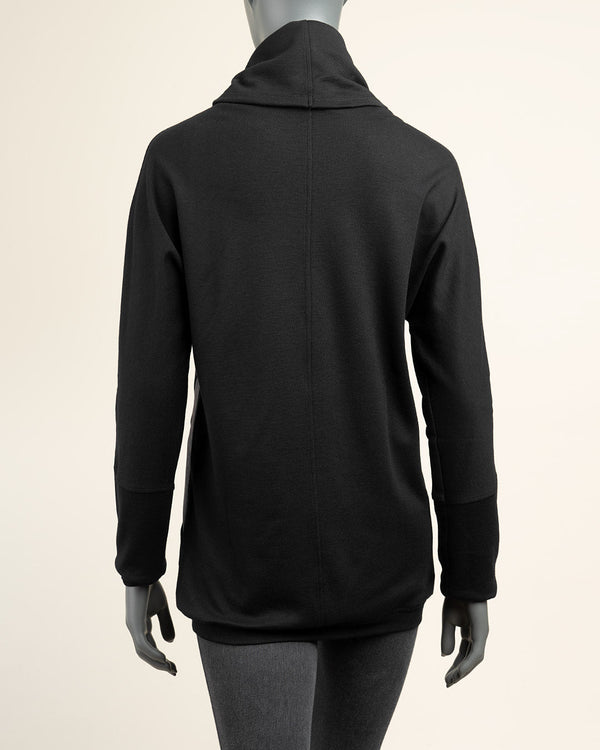 Sweatshirt Cowl Black Pockets - Atelier Odenoir  - Geschlechtsneutrale Kleidung Handmade in Berlin - Gender Neutral Clothing Handmade in Berlin