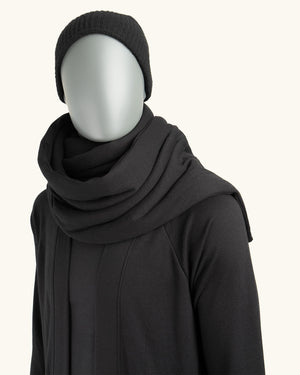 Thermal Scarf Pure Black - Atelier Odenoir  - Geschlechtsneutrale Kleidung Handmade in Berlin - Gender Neutral Clothing Handmade in Berlin