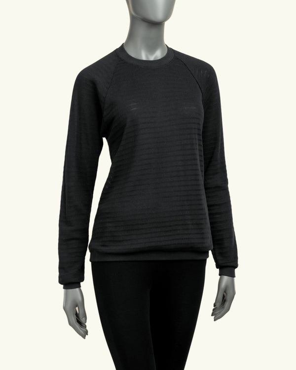 Unisex Black Mesh Sweatshirt - Atelier Odenoir  - Geschlechtsneutrale Kleidung Handmade in Berlin - Gender Neutral Clothing Handmade in Berlin