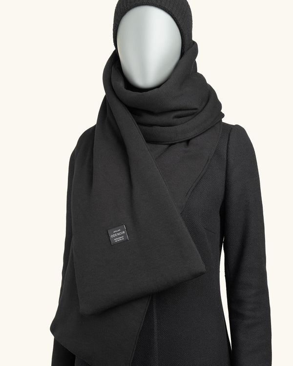 Thermal Scarf Pure Black - Atelier Odenoir  - Geschlechtsneutrale Kleidung Handmade in Berlin - Gender Neutral Clothing Handmade in Berlin