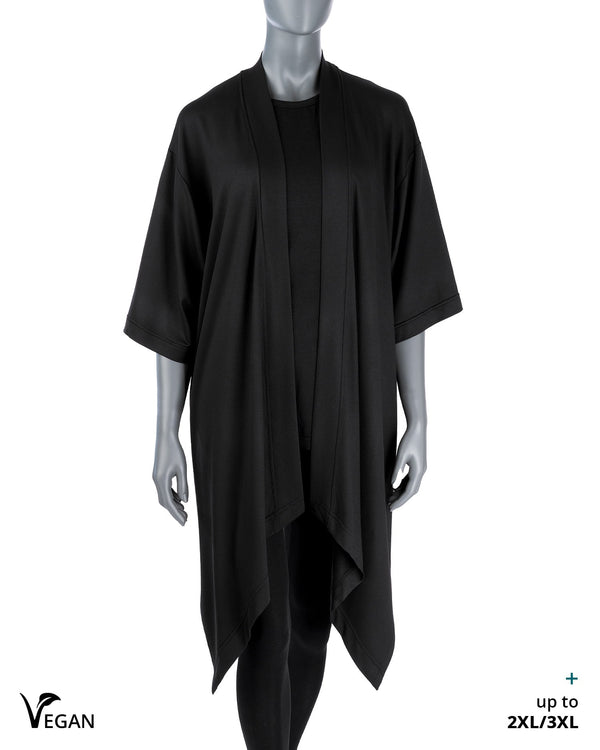 Gender Neutral Black Kimono Picos ST - Atelier Odenoir  - Geschlechtsneutrale Kleidung Handmade in Berlin - Gender Neutral Clothing Handmade in Berlin