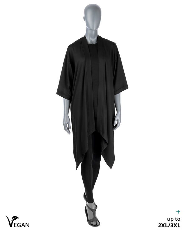 Gender Neutral Black Kimono Picos ST - Atelier Odenoir  - Geschlechtsneutrale Kleidung Handmade in Berlin - Gender Neutral Clothing Handmade in Berlin