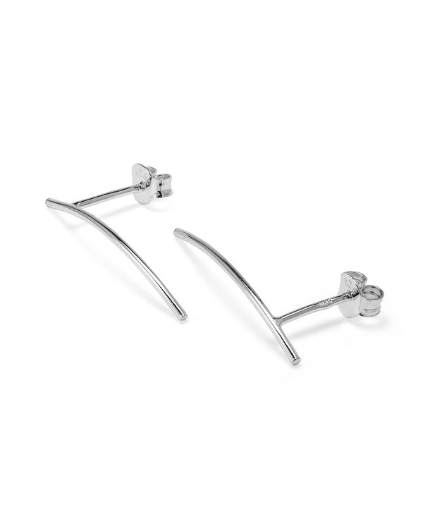 Sterling Silver 925 Curved Bars Earrings - Atelier Odenoir  - Geschlechtsneutrale Kleidung Handmade in Berlin - Gender Neutral Clothing Handmade in Berlin