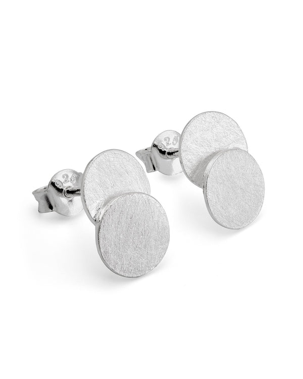 Sterling Silver 925 Double Disc Stud Earrings - Atelier Odenoir  - Geschlechtsneutrale Kleidung Handmade in Berlin - Gender Neutral Clothing Handmade in Berlin