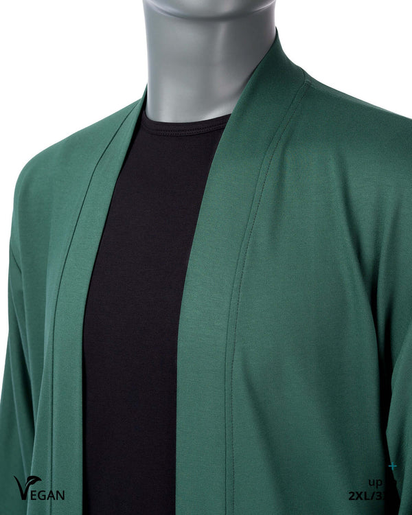 Gender Neutral Green Kimono Cardigan ST - Atelier Odenoir  - Geschlechtsneutrale Kleidung Handmade in Berlin - Gender Neutral Clothing Handmade in Berlin