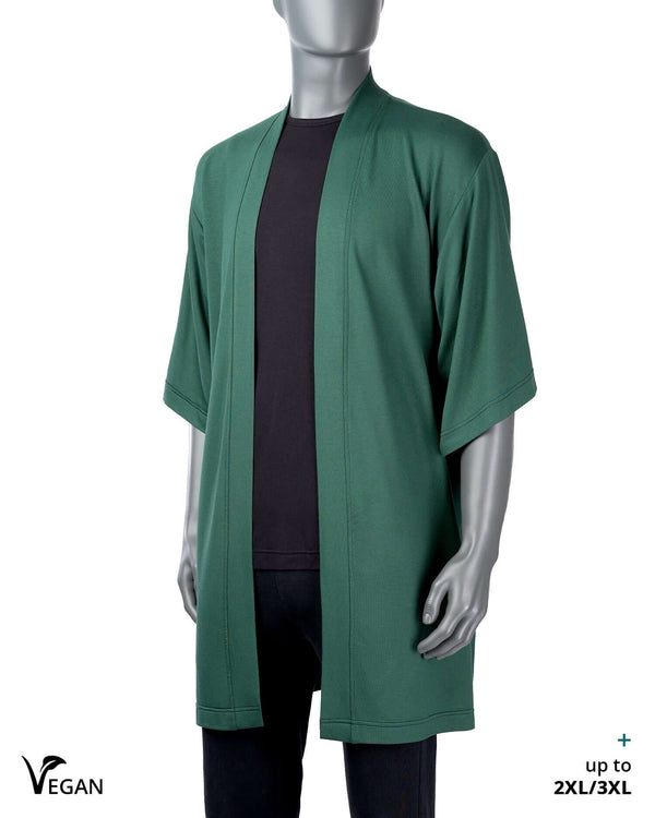 Gender Neutral Green Kimono Cardigan ST - Atelier Odenoir  - Geschlechtsneutrale Kleidung Handmade in Berlin - Gender Neutral Clothing Handmade in Berlin