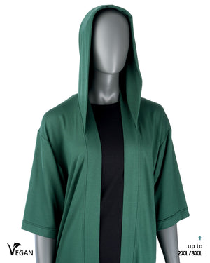 Gender Neutral Green Kimono ST with Hood I - Atelier Odenoir  - Geschlechtsneutrale Kleidung Handmade in Berlin - Gender Neutral Clothing Handmade in Berlin