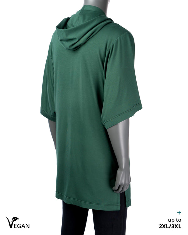 Gender Neutral Green Kimono ST with Hood I - Atelier Odenoir  - Geschlechtsneutrale Kleidung Handmade in Berlin - Gender Neutral Clothing Handmade in Berlin