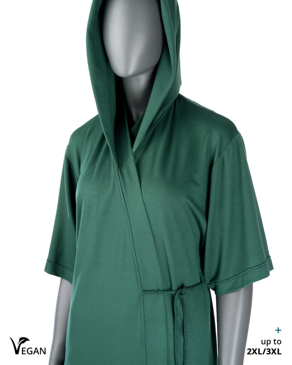 Gender Neutral Green Kimono CRZ with Hood II - Atelier Odenoir  - Geschlechtsneutrale Kleidung Handmade in Berlin - Gender Neutral Clothing Handmade in Berlin