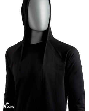 Hooded Long Black Sweatshirt II - Atelier Odenoir  - Geschlechtsneutrale Kleidung Handmade in Berlin - Gender Neutral Clothing Handmade in Berlin