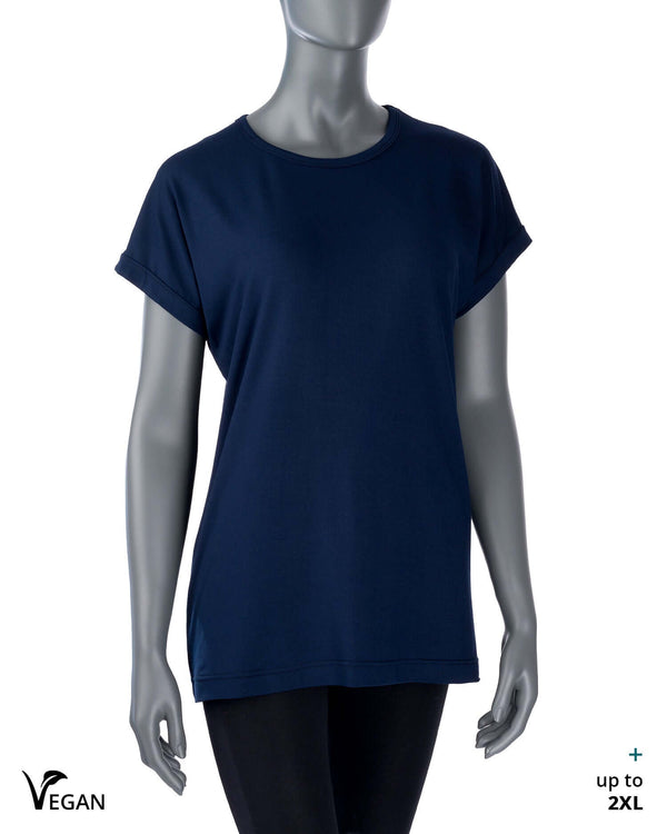 Gender Neutral Night Blue Roll Up Sleeve T-Shirt - Atelier Odenoir  - Geschlechtsneutrale Kleidung Handmade in Berlin - Gender Neutral Clothing Handmade in Berlin