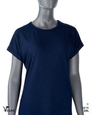 Gender Neutral Night Blue Roll Up Sleeve T-Shirt - Atelier Odenoir  - Geschlechtsneutrale Kleidung Handmade in Berlin - Gender Neutral Clothing Handmade in Berlin