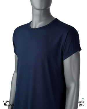 Gender Neutral Night Blue Roll Up Sleeve T-Shirt - Atelier Odenoir  - Geschlechtsneutrale Kleidung Handmade in Berlin - Gender Neutral Clothing Handmade in Berlin