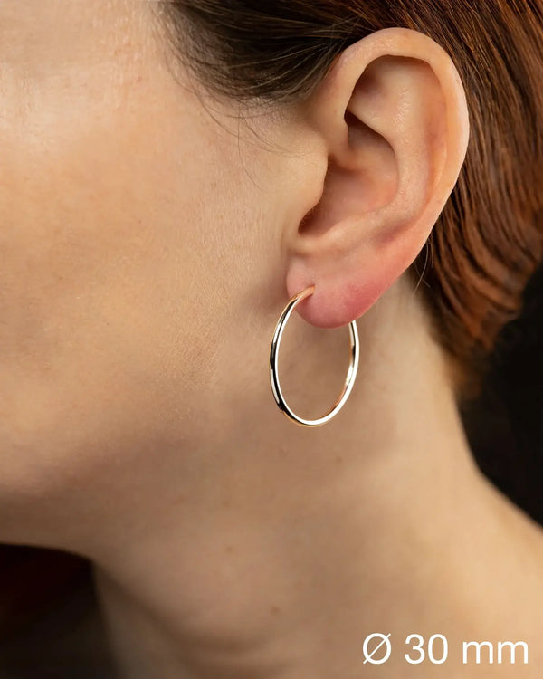 Rosé Gold Silver Hoop Earrings - Sterling Silver 925 - Atelier Odenoir - Geschlechtsneutrale Kleidung Handmade in Berlin - Gender Neutral Clothing Handmade in Berlin