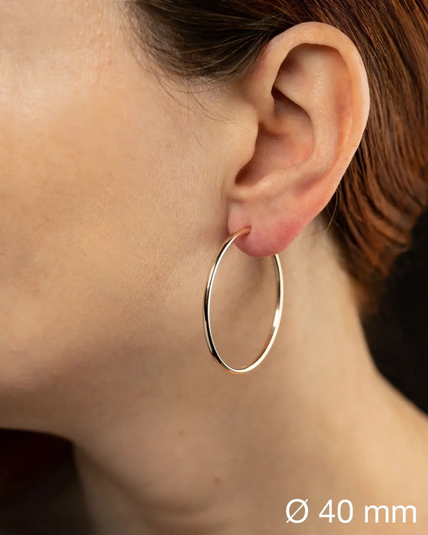 Rosé Gold Silver Hoop Earrings - Sterling Silver 925 - Atelier Odenoir - Geschlechtsneutrale Kleidung Handmade in Berlin - Gender Neutral Clothing Handmade in Berlin