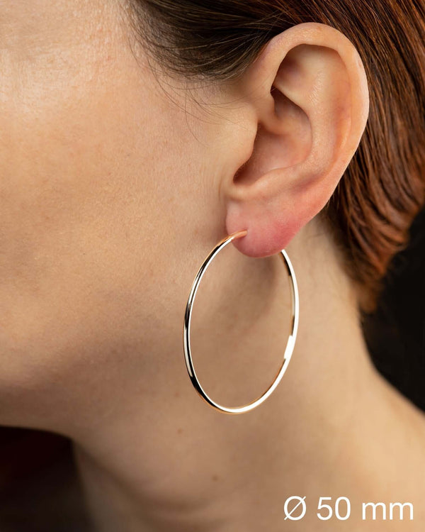 Rosé Gold Silver Hoop Earrings - Sterling Silver 925 - Atelier Odenoir - Geschlechtsneutrale Kleidung Handmade in Berlin - Gender Neutral Clothing Handmade in Berlin