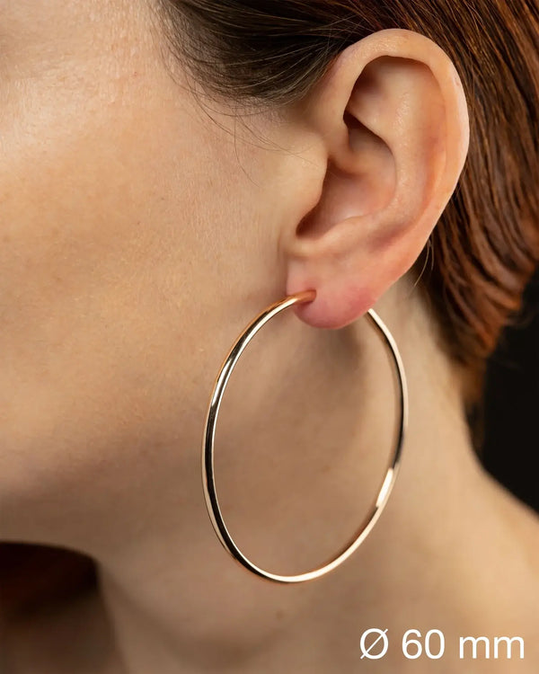 Rosé Gold Silver Hoop Earrings - Sterling Silver 925 - Atelier Odenoir - Geschlechtsneutrale Kleidung Handmade in Berlin - Gender Neutral Clothing Handmade in Berlin