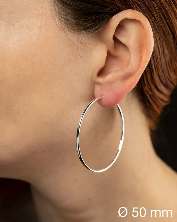 Silver Hoop Earrings - Sterling Silver 925 - Atelier Odenoir - Geschlechtsneutrale Kleidung Handmade in Berlin - Gender Neutral Clothing Handmade in Berlin